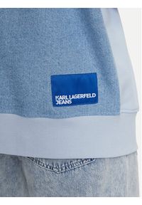 Karl Lagerfeld Jeans Bluza 231D1801 Niebieski Relaxed Fit. Kolor: niebieski. Materiał: bawełna