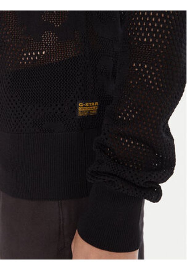 G-Star RAW - G-Star Raw Sweter Pointelle D27724-B754 Czarny Regular Fit. Kolor: czarny. Materiał: wiskoza