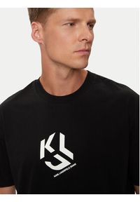 Karl Lagerfeld Jeans - KARL LAGERFELD T-Shirt Klj Regular Monogram Sslv Tee 236D1704 Czarny Regular Fit. Typ kołnierza: dekolt w karo. Kolor: czarny. Materiał: bawełna #5
