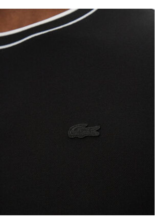 Lacoste T-Shirt TH8174 Czarny Regular Fit. Kolor: czarny. Materiał: bawełna