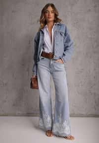 Renee - Niebieska Kurtka Jeansowa Oversize z Bawełną i Lyocellem Vimarosse. Kolor: niebieski. Materiał: bawełna, jeans. Sezon: wiosna, lato. Styl: vintage #6