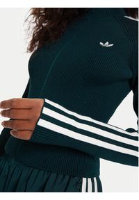 Adidas - adidas Bluza adicolor 3-Stripes JY2599 Zielony Slim Fit. Kolor: zielony. Materiał: wiskoza #4