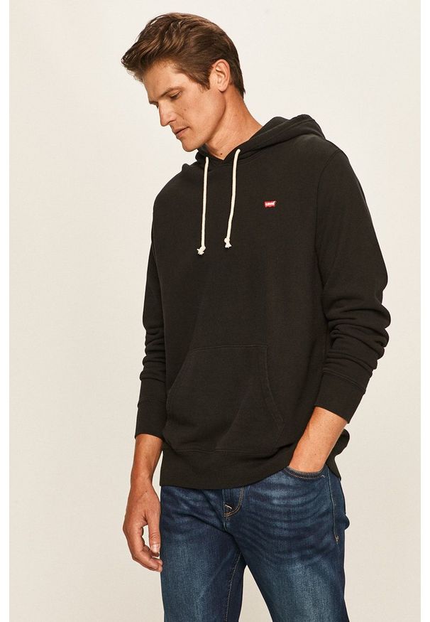 Levi's® - Levi's - Bluza. Okazja: na spotkanie biznesowe, na co dzień. Kolor: czarny. Materiał: dzianina. Wzór: gładki. Styl: casual, biznesowy