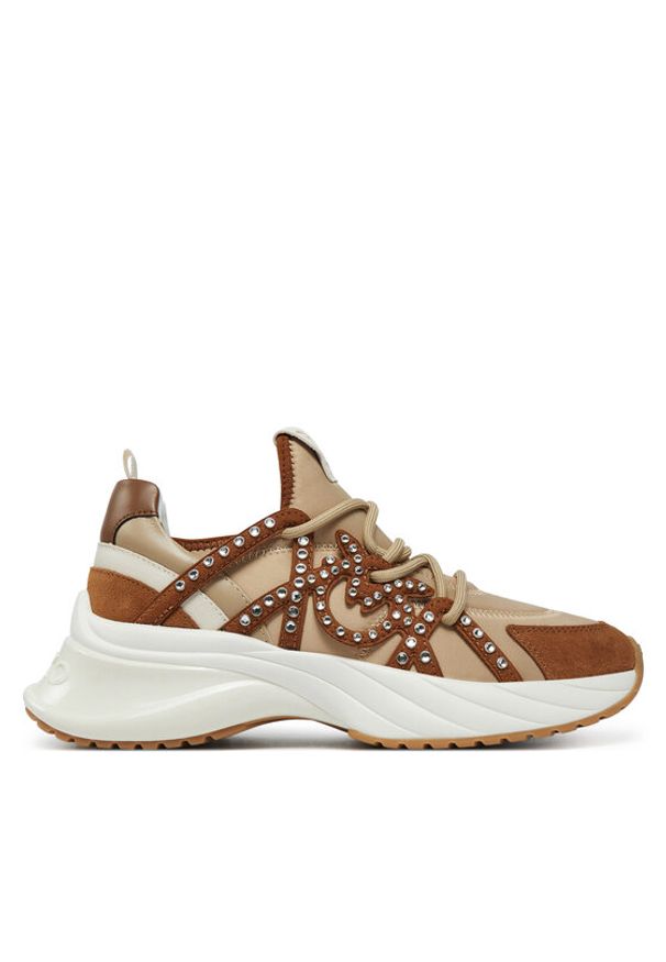 Pinko - PINKO Sneakersy Ariel 16 SS0085T029 Brązowy. Kolor: brązowy. Materiał: zamsz, skóra
