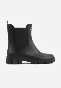 Born2be - Czarne Kalosze o Fasonie Sztybletów z Antypoślizgową Podeszwą Uemaeno. Okazja: na co dzień. Kolor: czarny. Materiał: jeans. Styl: casual, klasyczny #2