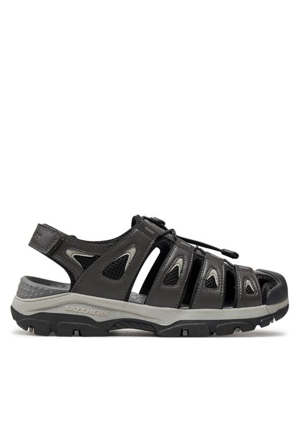 skechers - Skechers Sandały Tresmen-Outseen 204111/GRY Szary. Kolor: szary. Materiał: skóra