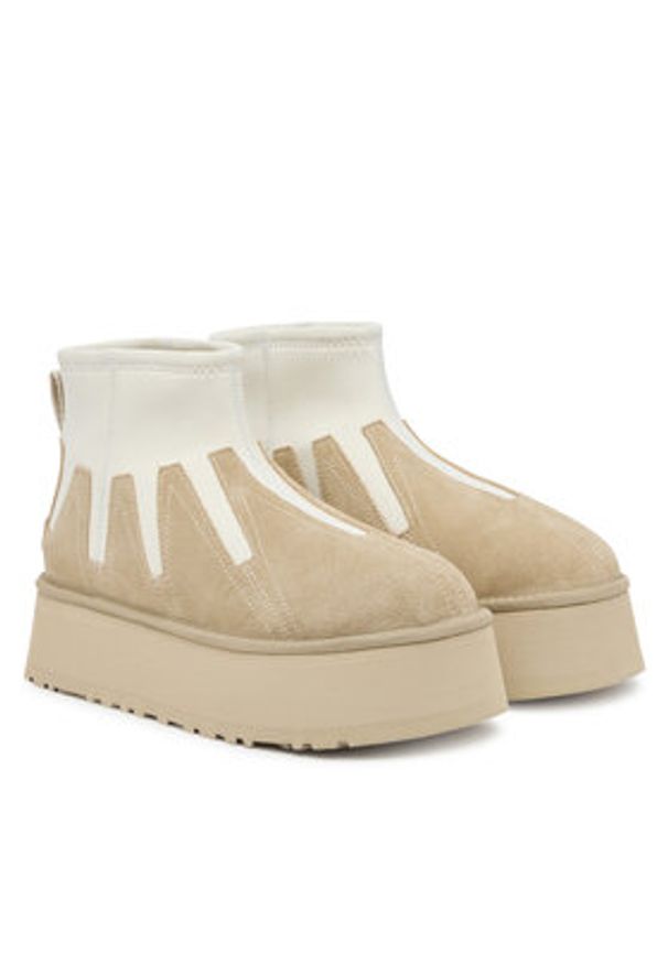 Ugg Śniegowce W Classic Mini Dipper Sunwave 1167591 Beżowy. Kolor: beżowy. Materiał: zamsz, skóra