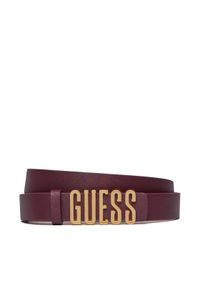 Guess Pasek Damski BW7848 P3425 Bordowy. Kolor: czerwony. Materiał: skóra