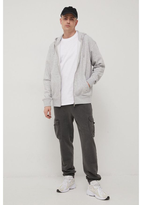 !SOLID - Solid bluza męska kolor szary z kapturem melanżowa. Typ kołnierza: kaptur. Kolor: szary. Materiał: bawełna. Wzór: melanż