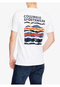 columbia - Koszulka z nadrukiem męska Columbia Explorers Canyon Back S/S Tee. Kolor: biały. Wzór: nadruk