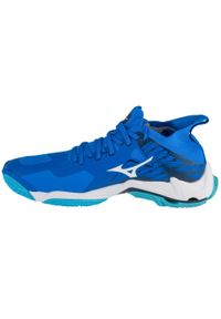 Mizuno - Buty do siatkówki męskie, Wave Lightning Neo III. Kolor: niebieski, biały, wielokolorowy. Model: Mizuno Wave. Sport: siatkówka