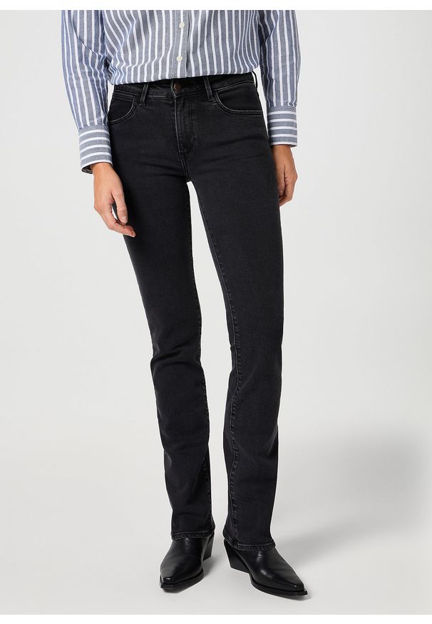 Wrangler - DAMSKIE SPODNIE WRANGLER BOOTCUT SULTRY BLACKOUT 112364507