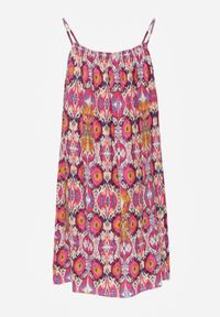 Renee - Fuksjowa Rozkloszowana Sukienka z Bawełny na Ramiączkach Tessadra. Okazja: na co dzień. Kolor: różowy. Materiał: bawełna. Długość rękawa: na ramiączkach. Styl: casual #2