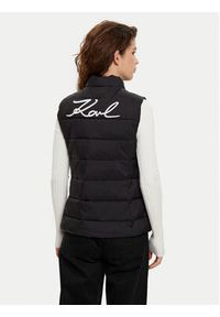 Karl Lagerfeld - KARL LAGERFELD Bezrękawnik 246W1512 Czarny Slim Fit. Typ kołnierza: dekolt w karo. Kolor: czarny. Materiał: syntetyk. Długość rękawa: bez rękawów #2