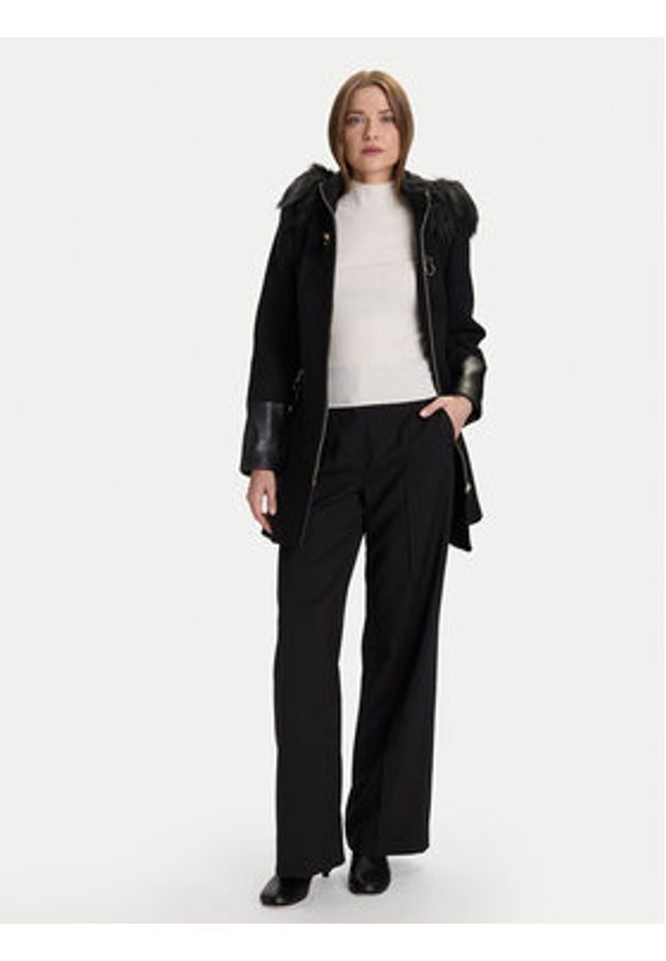 Morgan Płaszcz wełniany 222-GSIBIL Czarny Regular Fit. Kolor: czarny. Materiał: syntetyk