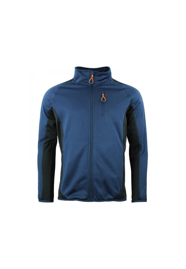 PEAK MOUNTAIN - Kurtka polarshell Peak Mountain. Kolor: szary, czarny, niebieski, wielokolorowy. Sport: turystyka piesza