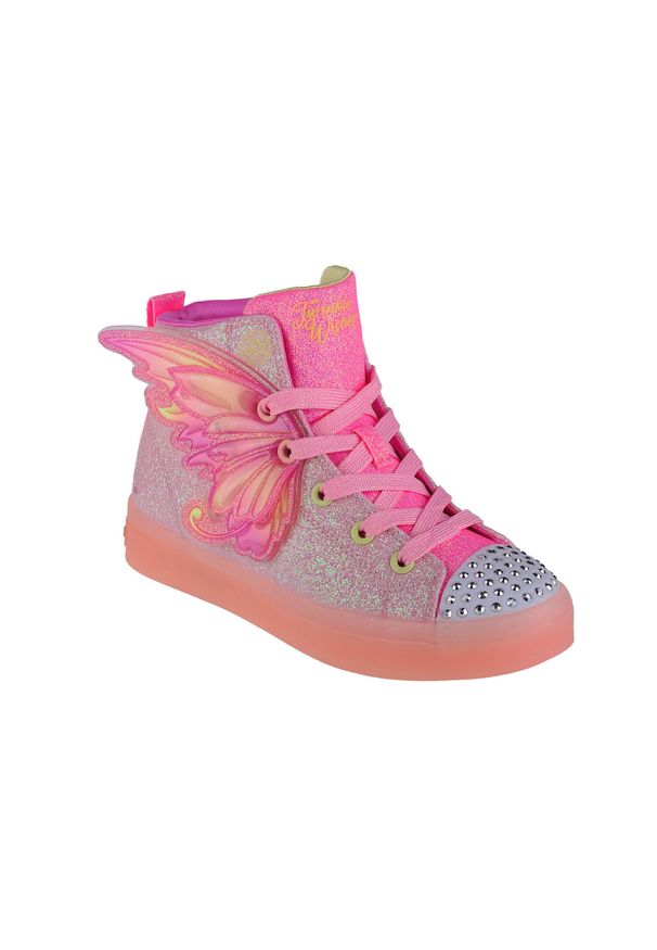 skechers - Buty Skechers Twi-Lites 2.0, Dzieci. Zapięcie: sznurówki. Kolor: żółty, pomarańczowy, wielokolorowy, różowy. Materiał: materiał. Szerokość cholewki: normalna. Sport: turystyka piesza