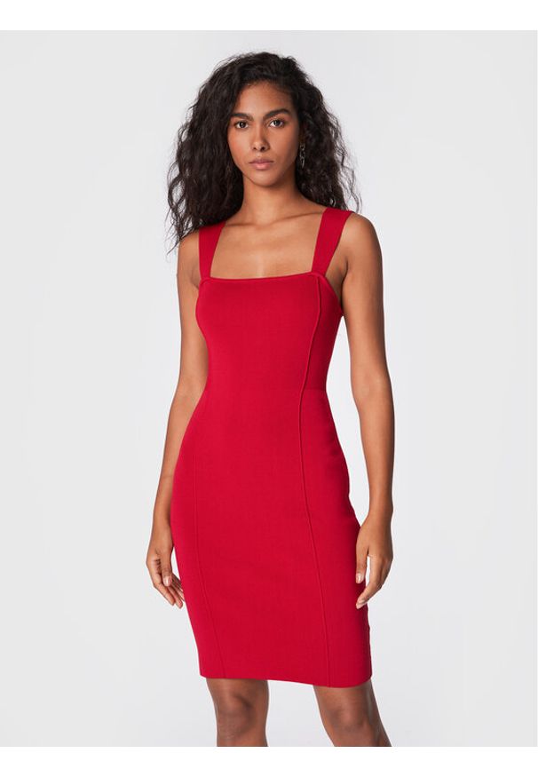 John Richmond Sukienka dzianinowa RWA22060VE Czerwony Slim Fit. Kolor: czerwony. Materiał: wiskoza, dzianina