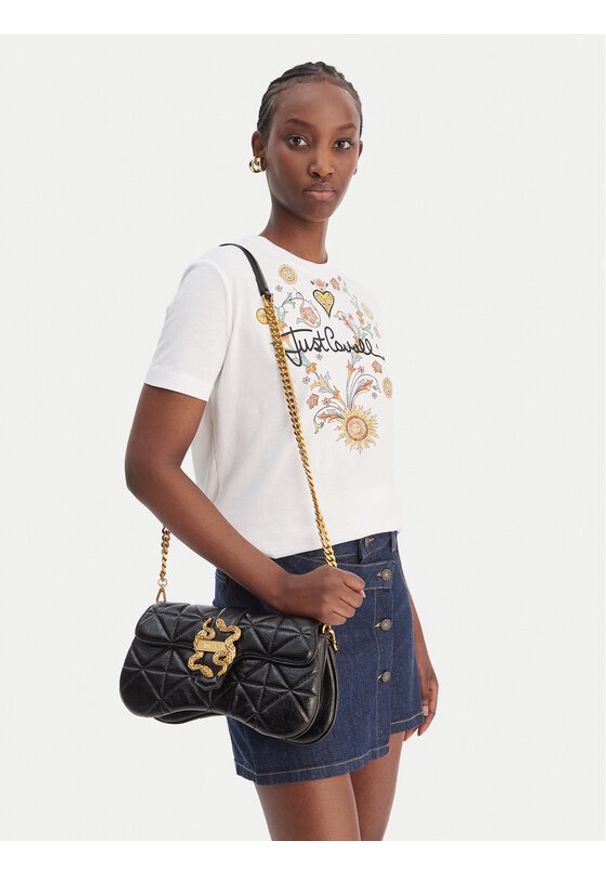 Just Cavalli Torebka 80RA4BA1 ZSD24 Czarny. Kolor: czarny. Materiał: skórzane