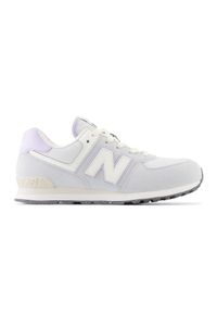 Buty New Balance Jr GC574AGK szare. Okazja: na co dzień. Kolor: szary. Materiał: materiał, syntetyk. Szerokość cholewki: normalna. Model: New Balance 574 #7