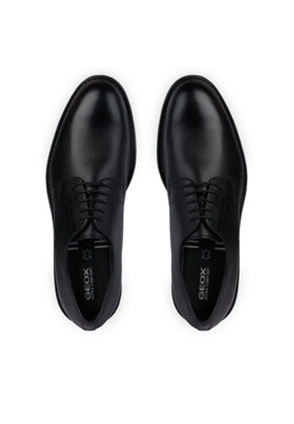 Geox Półbuty Stringate U45CGB-00043 C9999 Czarny. Kolor: czarny. Materiał: skóra