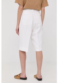 Birgitte Herskind szorty z domieszką lnu damskie kolor biały gładkie high waist. Stan: podwyższony. Kolor: biały. Materiał: len. Wzór: gładki #3