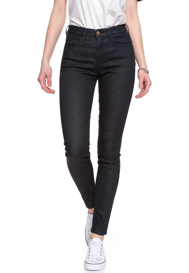 Wrangler - SPODNIE WRANGLER DAMSKIE HIGH SKINNY RINSEWASH W27HCQ023. Stan: podwyższony. Materiał: jeans