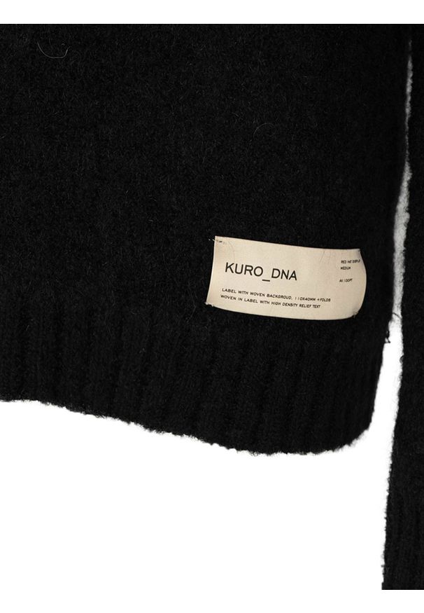 Takeshy Kurosawa Sweter | 83084 | Hoody Boucle | Mężczyzna | Czarny. Okazja: na co dzień. Typ kołnierza: kaptur. Kolor: czarny. Materiał: akryl, wełna. Wzór: aplikacja. Styl: casual