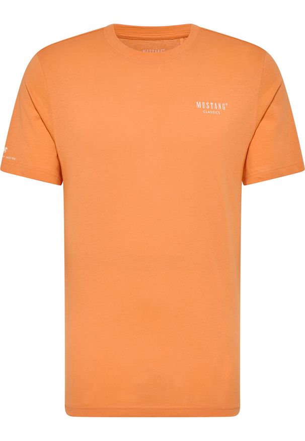 Mustang - MUSTANG AUSTIN MĘSKI T-SHIRT KOSZULKA LOGO TANGERINE 1014950 7036