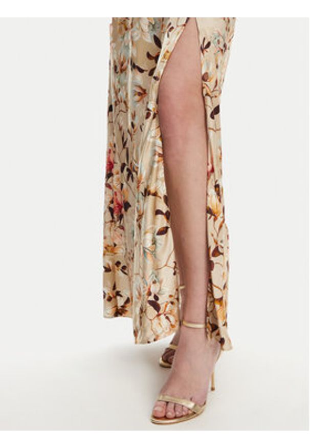 Guess Sukienka wieczorowa W5YK01 WHEZ2 Beżowy Regular Fit. Kolor: beżowy. Materiał: wiskoza. Styl: wizytowy