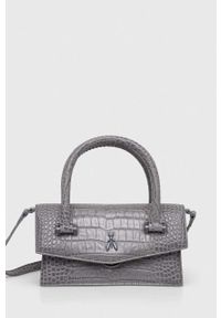 Patrizia Pepe torebka skórzana kolor szary. Kolor: szary. Materiał: skórzane
