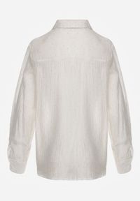 Renee - Biała Prześwitująca Koszula z Cyrkoniami Arialle. Okazja: na co dzień. Kolor: biały. Materiał: jeans. Styl: casual #8