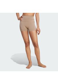 Adidas - Legginsy All-Me Sculpt Booty Short. Kolor: brązowy. Technologia: ClimaCool (Adidas). Długość: krótkie. Sport: fitness