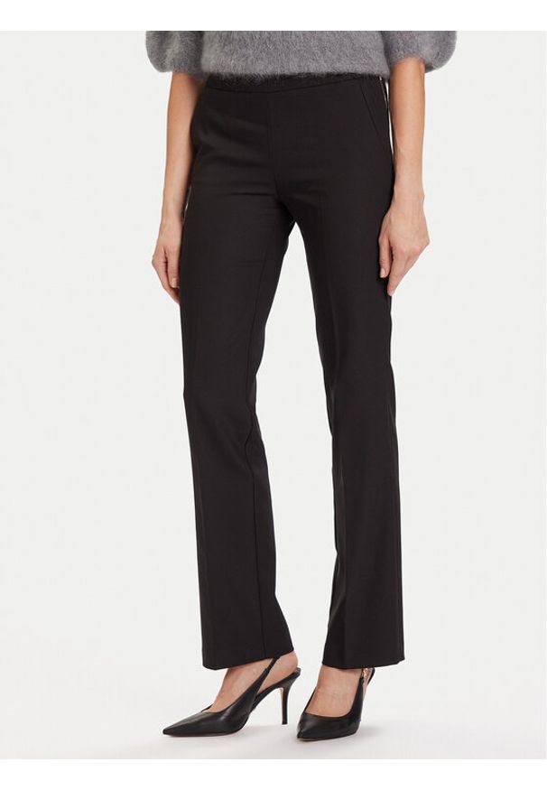 Morgan Spodnie materiałowe 242-PBEKA.F Czarny Slim Fit. Kolor: czarny. Materiał: bawełna, syntetyk