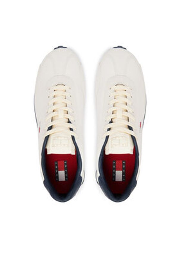 Tommy Jeans Sneakersy Tjm Retro Runner Archive Mix Mat EM0EM01763 Beżowy jasny. Kolor: beżowy. Materiał: skóra