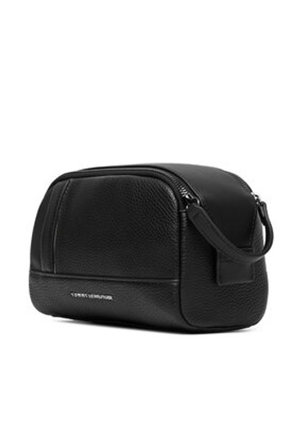 TOMMY HILFIGER - Tommy Hilfiger Kosmetyczka Th Central Washbag AM0AM13748 Czarny. Kolor: czarny. Materiał: skóra