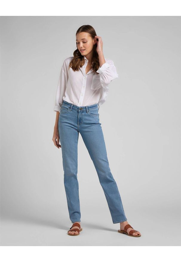 Lee - LEE MARION STRAIGHT DAMSKIE SPODNIE JEANSOWE MID CHARLY L301QDUG 112144993