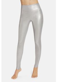 Wolford Spodnie damskie kolor srebrny. Stan: podwyższony. Kolor: srebrny #1