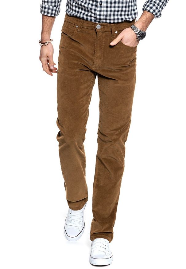 Wrangler - WRANGLER SPODNIE MĘSKIE ARIZONA BISON W12OEC28E 112126330. Materiał: sztruks