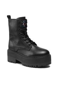 Tommy Jeans Botki Tjw Boot Zip Up EN0EN02305 Czarny. Kolor: czarny. Materiał: skóra