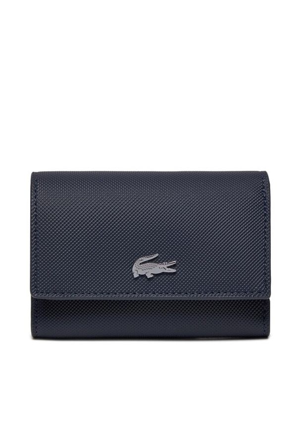 Lacoste Duży Portfel Damski NF4190AA Granatowy. Kolor: niebieski. Materiał: skóra