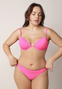 Born2be - Fuksjowe Bikini Marszczony Biustonosz i Klasyczne Majtki Figi Mhyrera. Kolekcja: plus size. Kolor: różowy #3