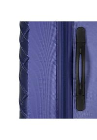Wittchen - Duża walizka z ABS-u w ukośną kratkę granatowa. Kolor: niebieski. Materiał: guma. Wzór: kratka #5