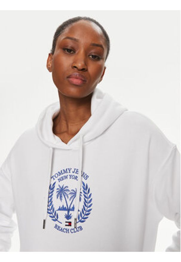 Tommy Jeans Bluza DW0DW17792 Biały Boxy Fit. Kolor: biały. Materiał: bawełna