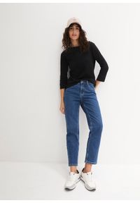 bonprix - Bluzka z długim rękawem z czystej bawełny organicznej. Kolor: czarny. Materiał: bawełna. Długość rękawa: długi rękaw. Długość: długie #2