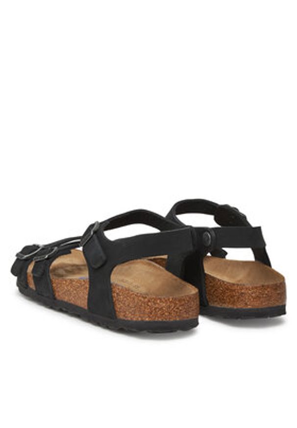 Birkenstock Sandały Kumba 1029526 Czarny. Kolor: czarny. Materiał: skóra, nubuk