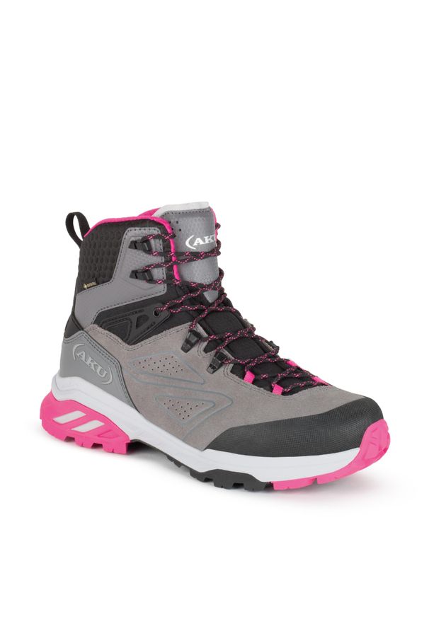 Buty trekkingowe Gore-tex damskie Aku Reactive. Kolor: szary. Materiał: skóra. Szerokość cholewki: normalna