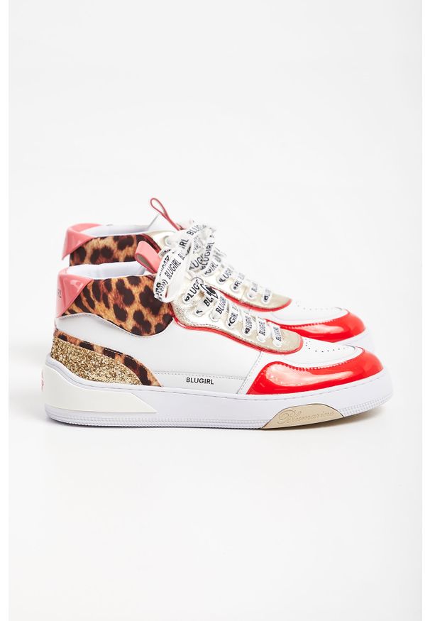 Blugirl Blumarine - Sneakersy BLUGIRL BLUMARINE. Zapięcie: sznurówki. Materiał: skóra. Wzór: aplikacja, motyw zwierzęcy
