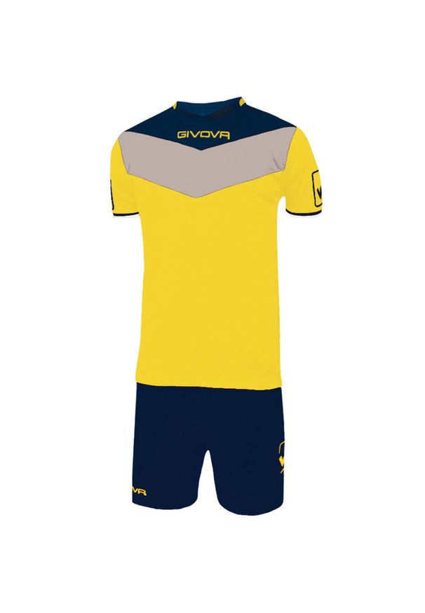 Komplet piłkarski Givova Kit Campo. Kolor: żółty. Materiał: dresówka. Sport: piłka nożna