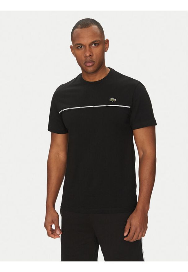 Lacoste T-Shirt TH9842 Czarny Regular Fit. Kolor: czarny. Materiał: bawełna